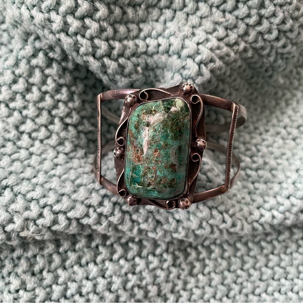 Mexican Turquoise Sterling Silver Cuff